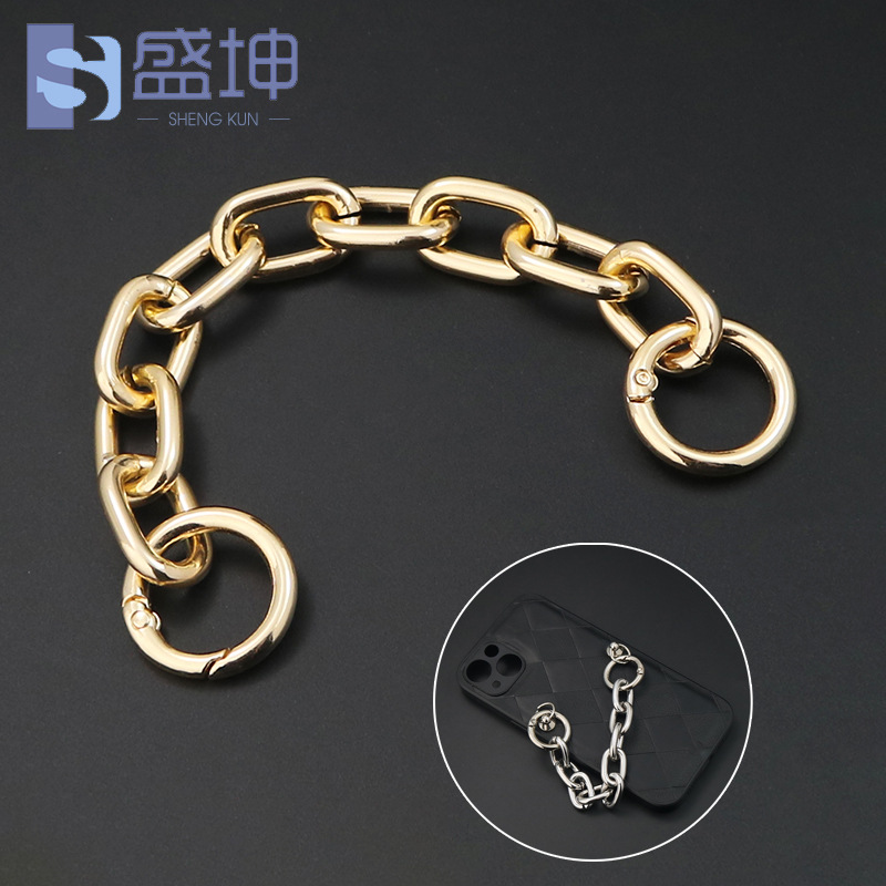 现货手机链条金属弹簧扣粗包链和尚头饰品链手机挂链短手腕带