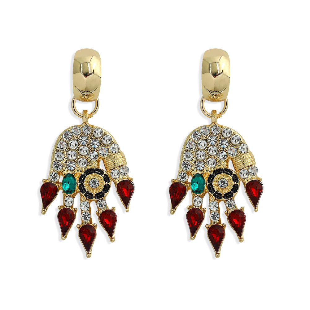 Fashion Creative Diamond-studded Palm Earrings display picture 3