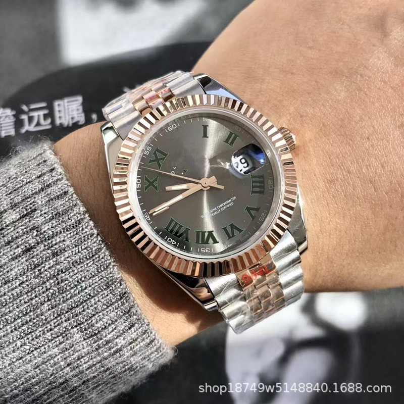 Manufacturer Cross-Border Dropshipping Foreign Trade Men's Watch Fully Automatic Mechanical Log Type Laojia Business Steel Band Waterproof Luminous Watch