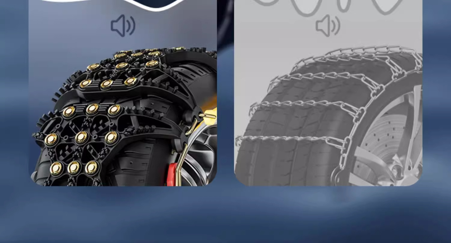 Car Anti-Skid Chains for Off-Road Cars, Suvs, Universal Rubber Tires, Winter Snow Tires That Do Not Damage Tires and Automatically Tighten