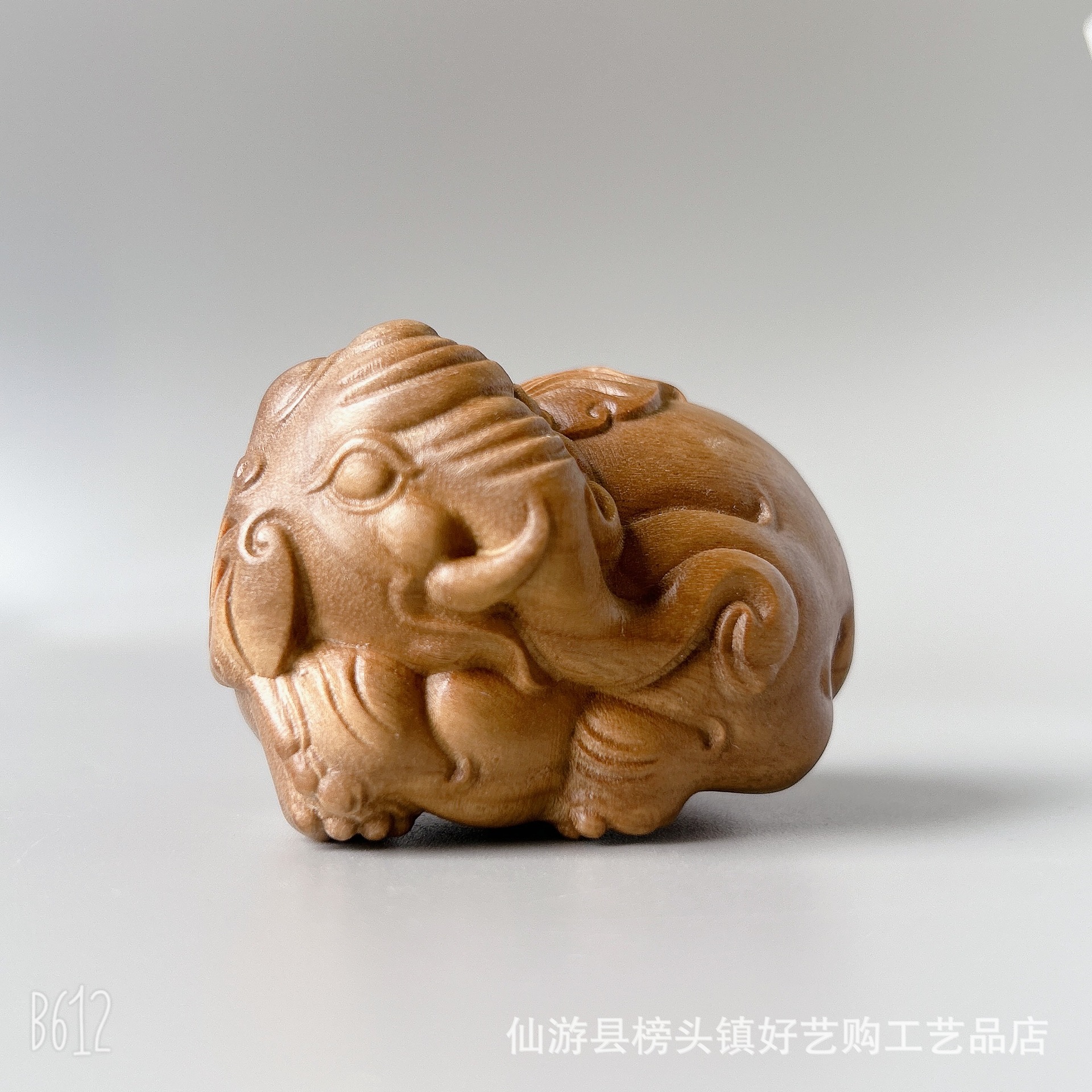 綠檀木質大象手把件文玩把玩件木雕掛件創意禮品工藝品小擺件送禮