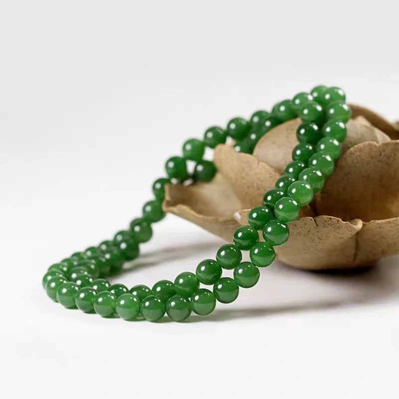 Хетиан Яшма Ожерелье Шпинат зеленый имитация нефритового ожерелья