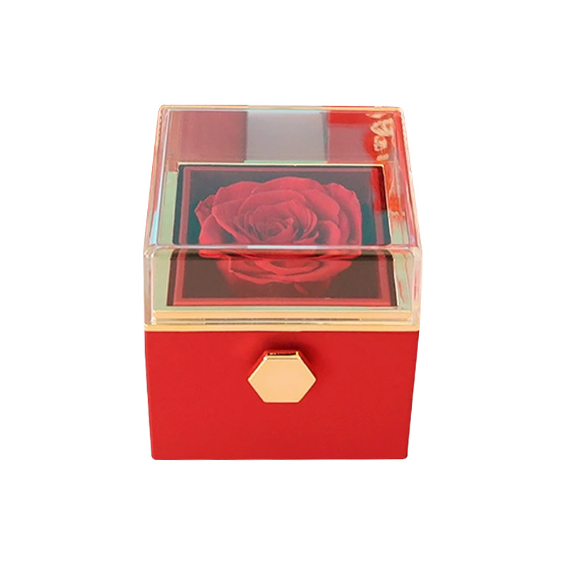 Festtagsgeschenke, Weihnachtsgeschenk, Muttertagsgeschenk, Schmuckkästchen „Ewige Rose“, Wendbare Ringbox, Weihnachtsgeschenk für Mädchen, Halsketten-Geschenkbox_voghion.com
