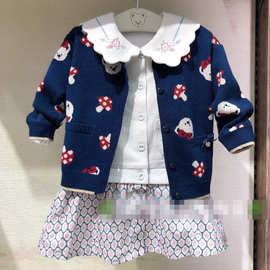 韩版童装国内专柜外贸尾单女婴童卡通动漫针织毛衣开衫PBCKB4941K