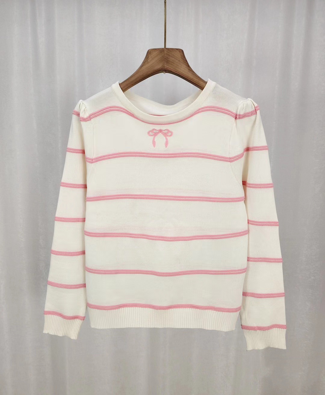 Round Neck Neckline Regular Fit Fit Type Stripe, Bow Knot Pattern Wholesale Women's Spandex Polyester Polyacrylonitrile Fiber Casual Elegant Sweet Stripe Bow Knot Long Sleeve Sweaters & Cardigans