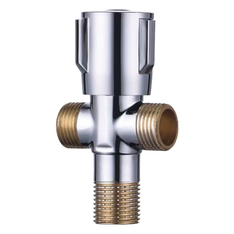 Оптовая все медные утолщенные Трехходовой угловой клапан двойной переключатель один в двух из двойной выход угловой клапан Многофункциональный треугольный клапан 4 точки