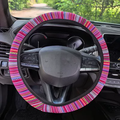 ring, elastic strap handle — Steering wheel cover