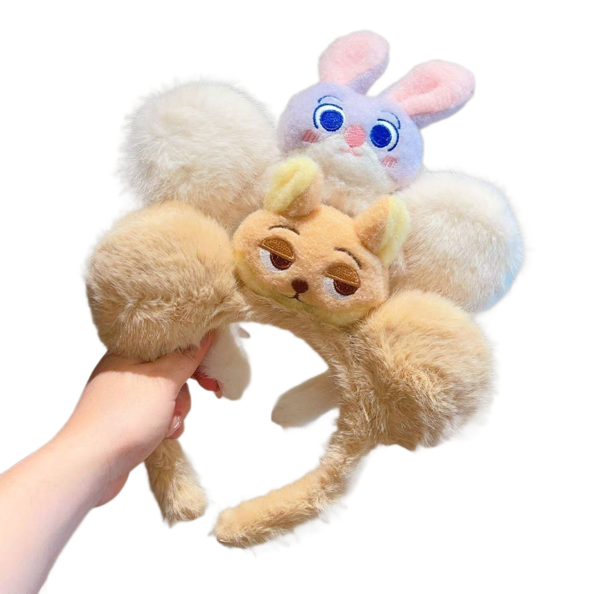 Otoño y invierno lindos osos de peluche orejas bandas de cabello para mujeres lavarse la cara y aplicar máscaras animales locos arco bandas para el cabello