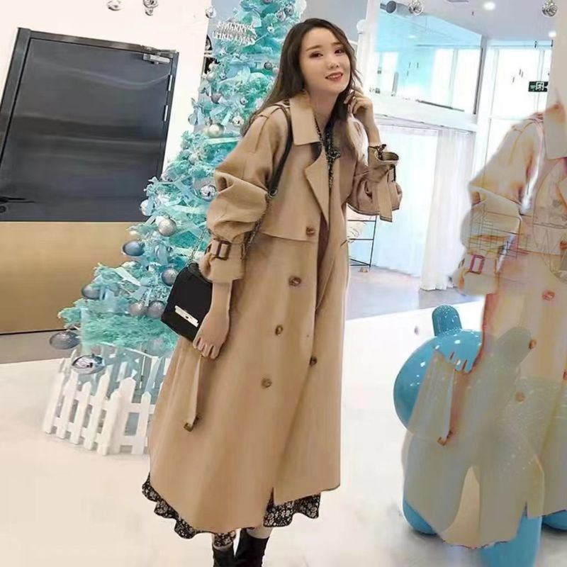 今年流行风衣2025新款秋装坠感中长款外套女过膝气质女神范英伦风|undefined