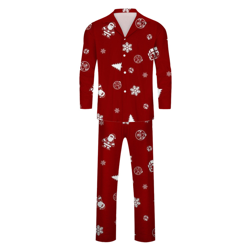 Family Matching Christmas Pajamas Set, Long-Sleeved Shirt and Long Pants, Cute Light Print, Family of Four Outfit, Parent-Child Outfit