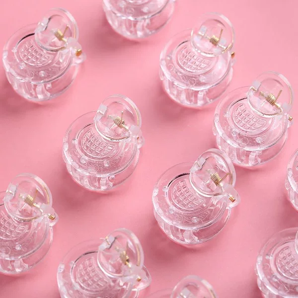 Mini Round Transparent Pineapple Clip, Simple and Versatile Small Clip, DIY Handmade Accessory, Base Clip, Hair Accessory Materials