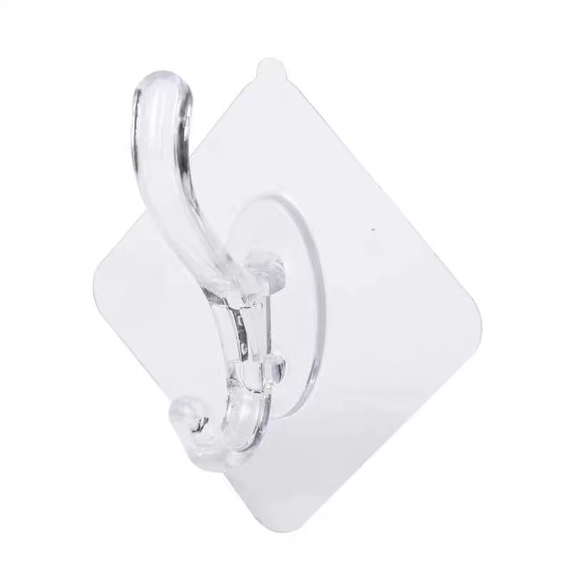 Gancho transparente sin marcas, gancho adhesivo, puerta giratoria fuerte, gancho de ropa, gancho de cocina, estante de almacenamiento sin agujeros, botón hembra