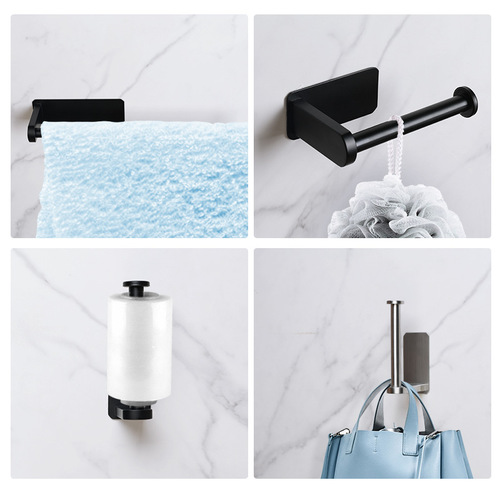 No-punch stainless steel paper towel holder kitchen rack wall-mounted vertical cabinet holder bathroom toilet roll paper holder
