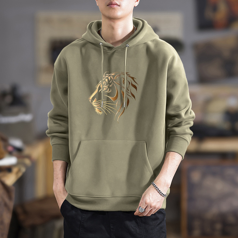 Suéter hombre encapuchado primavera y otoño estilo americano pesado pesado invierno más chaqueta de terciopelo nuevo abrigo de hombre de otoño