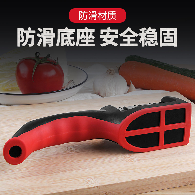 Afilador de cuchillos multifuncional – De acero inoxidable, manual, con 3 y 4 etapas para cocina doméstica