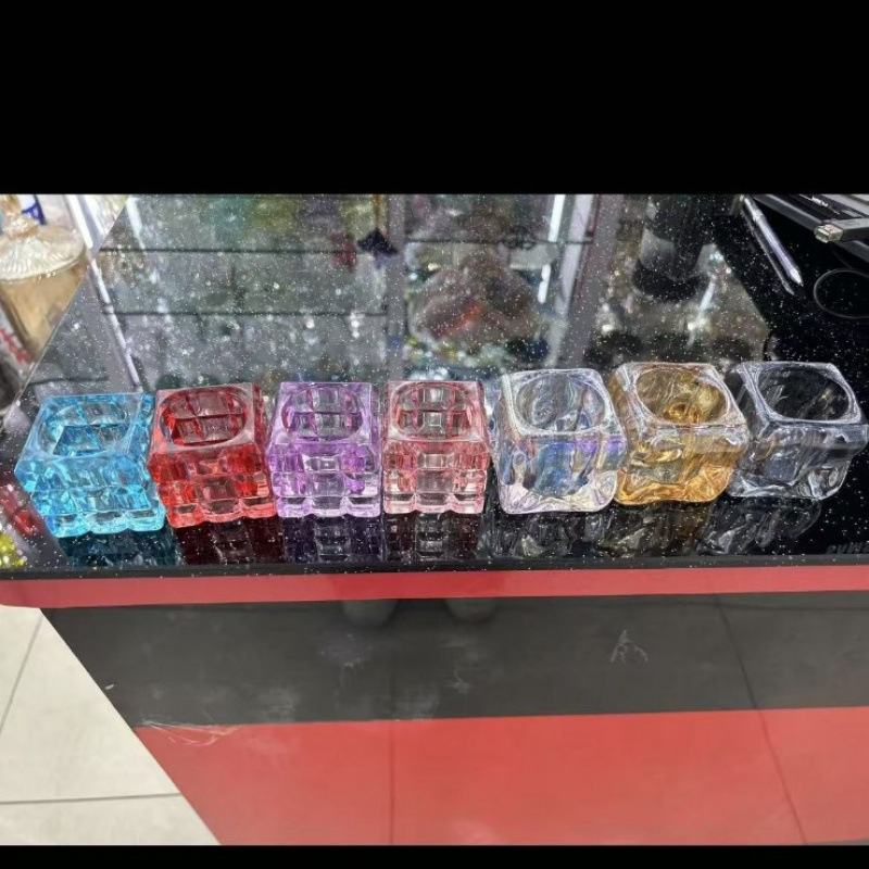 Candelaria de vidrio de cristal cuadrado creativo de pequeñas plantas tazas de maceta de vidrio transparente tazas perfumadas decoración de mesa
