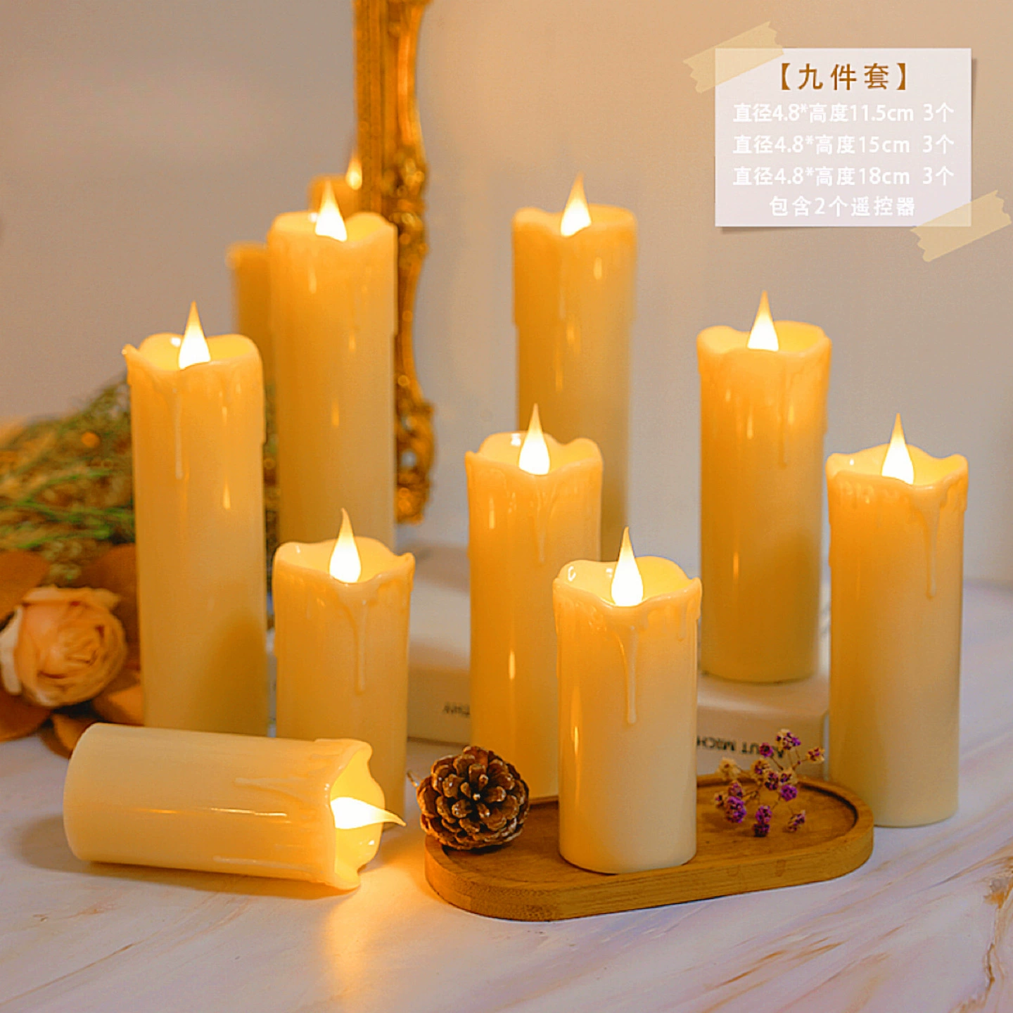 Electronic underwater candle drop-shaped, battery, evening dress, lights, remote control