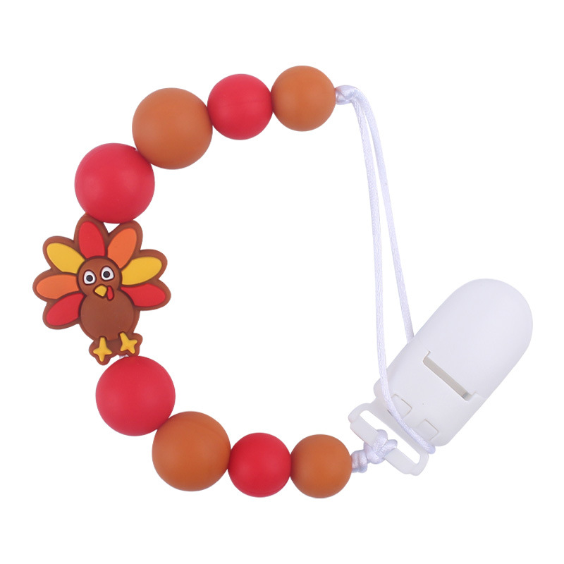 Nuevo bebé de dibujos animados animal pequeño mordedor creativo DIY lindo silicona mordedura molar Cadena de pezón cadena anti-caída