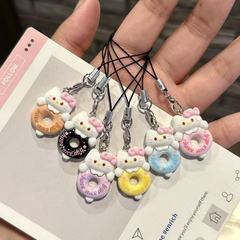 かわいいドーナツ猫ペンダント超かわいい漫画バッグキーホルダーガールイン多用途親友ペンダントギフト