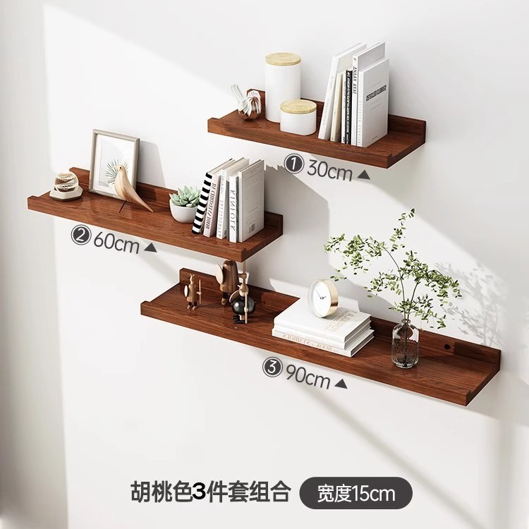 Estante de pared libre de perforación de tablero de madera sólida de soporte de partición de tablero de pared tipo tablero de pared colgante de tablero de pared