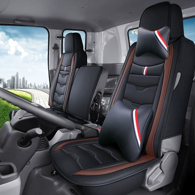 Universal seat cover | Faw Howo, Dongfeng, Jiangling, and Foton - coffee-color-deluxe-version-a-set-of-three-person-passenger-seats