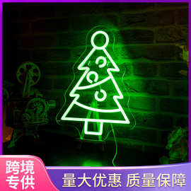 Temu跨境电商亚马逊圣诞树节日装饰霓虹灯创意发光灯可定LED