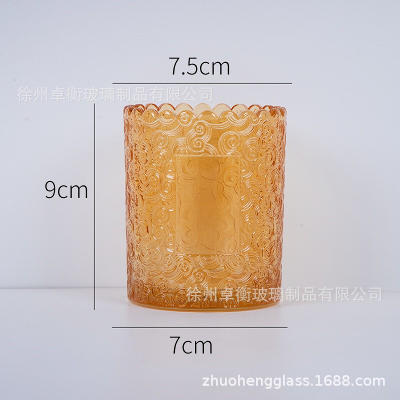 彩7590レースの香りのろうそくの杯のレースのガラスのろうそくの杯の250mlの新しいラベルの鋳型のろうそくの台|undefined