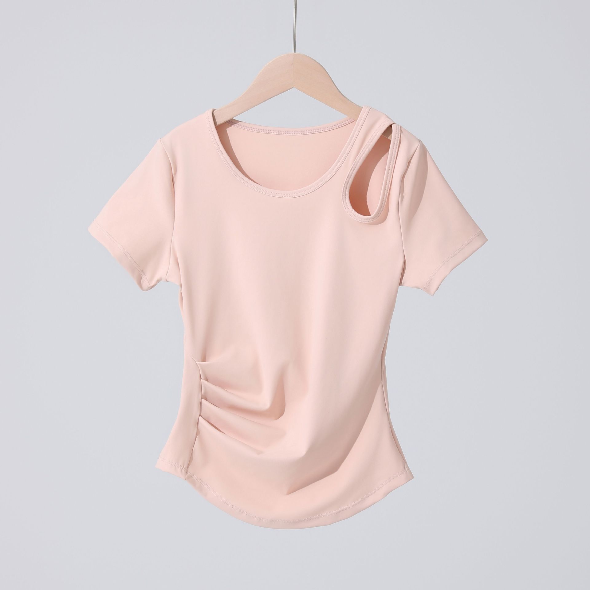 Plus Size Yoga Clothing Suit Short-Sleeved Women's Running Quick-Drying Breathable Sports T-Shirt Fat mm Slimming Look Fitness Top