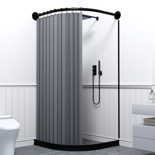 Bathroom Curved Magnetic Shower Curtain suit Punch-free Foldable Waterproof Cloth Invisible Partition Toilet Shower Room Anti-Austrian