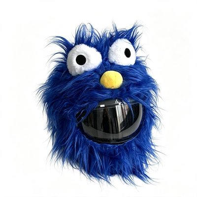 Santa Claus Cartoon Plush — Dəbilqə (Kaska) aksesuarları - blue-long-haired-big-eyes