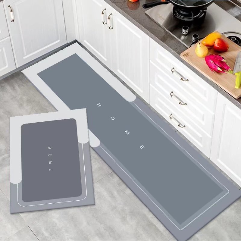 Modern Simple Diatom Mud Non-Slip Bathroom Floor Mat Absorbs Water, Quick-Drying, Dirt-Resistant, Wear-Resistant and Easy to Care for Home Kitchen Floor Mat