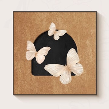 Three butterflies decorative painting / 30*30