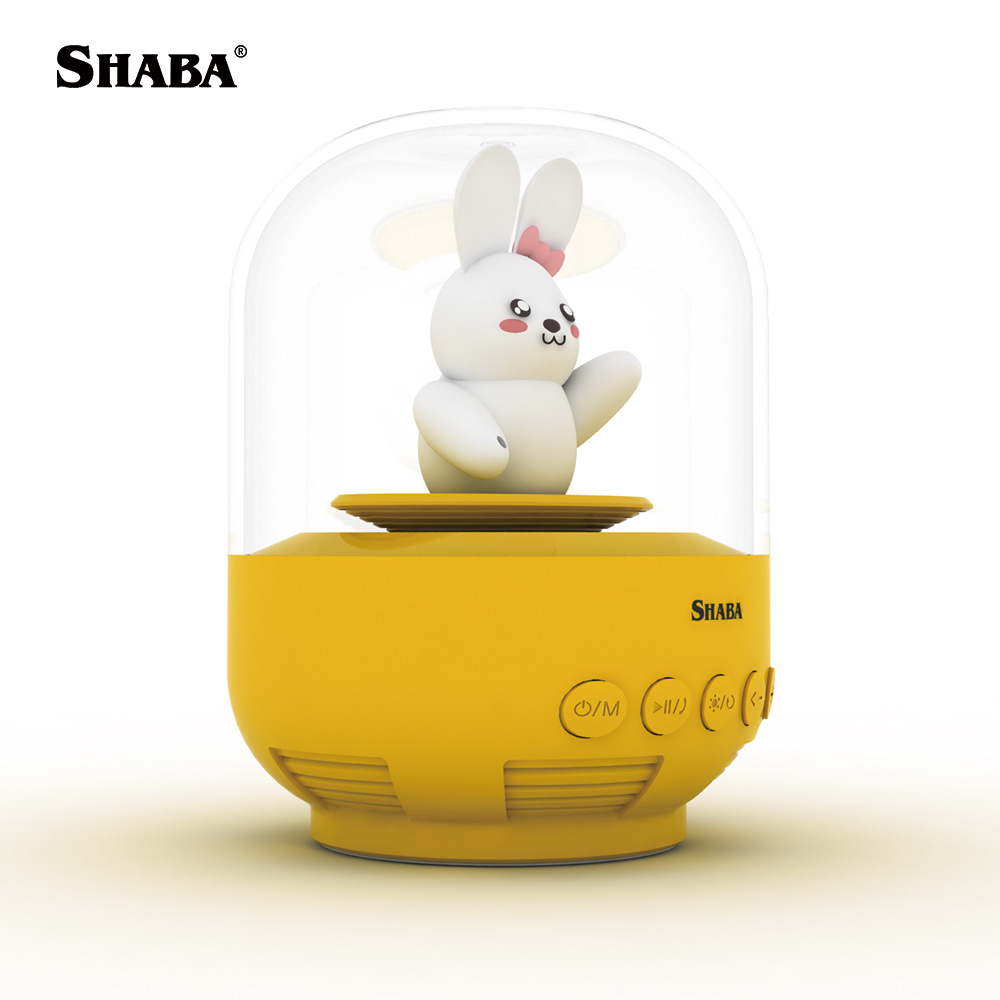 Saba creativo dibujos animados lindo regalo muñeca tarjeta manos libres amplificador radio efecto de luz mini audio Bluetooth