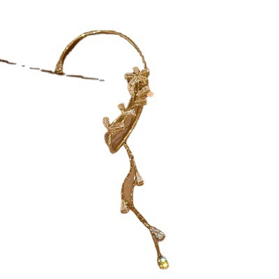 Сережки-клипсы на ухо, zirconia в форме цветка с кисточками, не прокалывают стены модный аксессуар