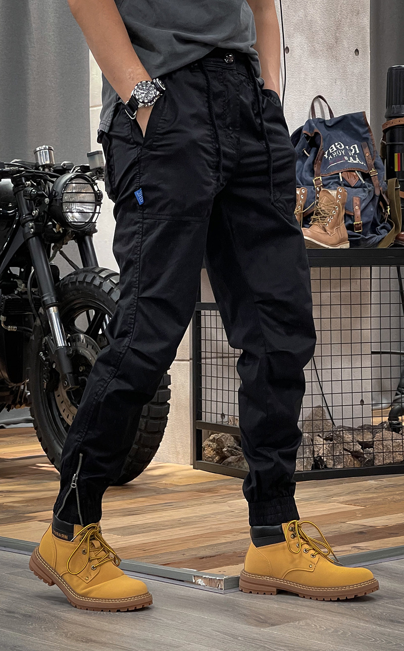 Pantalon cargo homme taille élastique style workwear rétro_voghion.com
