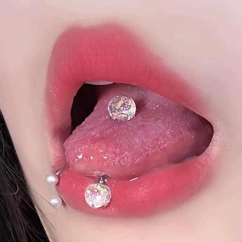 Акриловый сексуальный пирсинг языка из нержавеющей стали