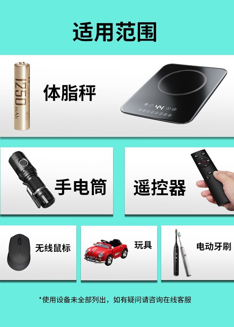 Fengbiao Rechargeable Battery No. 7 1250 Mah Ni-Mh No. 5 No. 7 Kidsren's Toys Rechargeable Environmentally Friendly Universal Battery