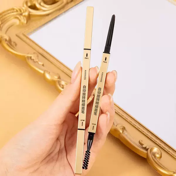 Small gold chopsticks eyebrow pencil double-headed eyebrow pencil long-lasting sweat-proof double-headed extremely thin not easy to decolorize small gold strip triangle eyebrow pencil