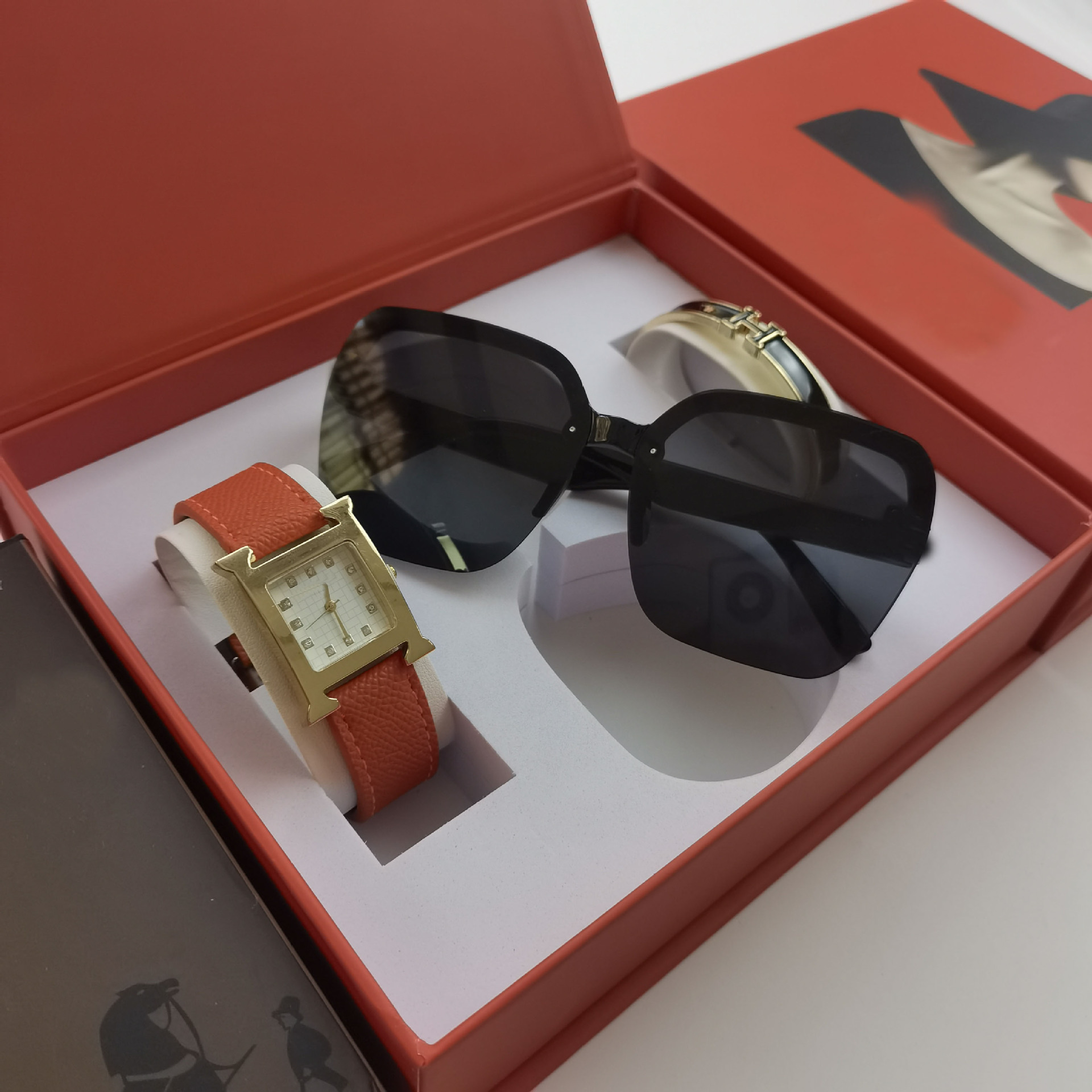 Glasses set H12 diamond gold orange