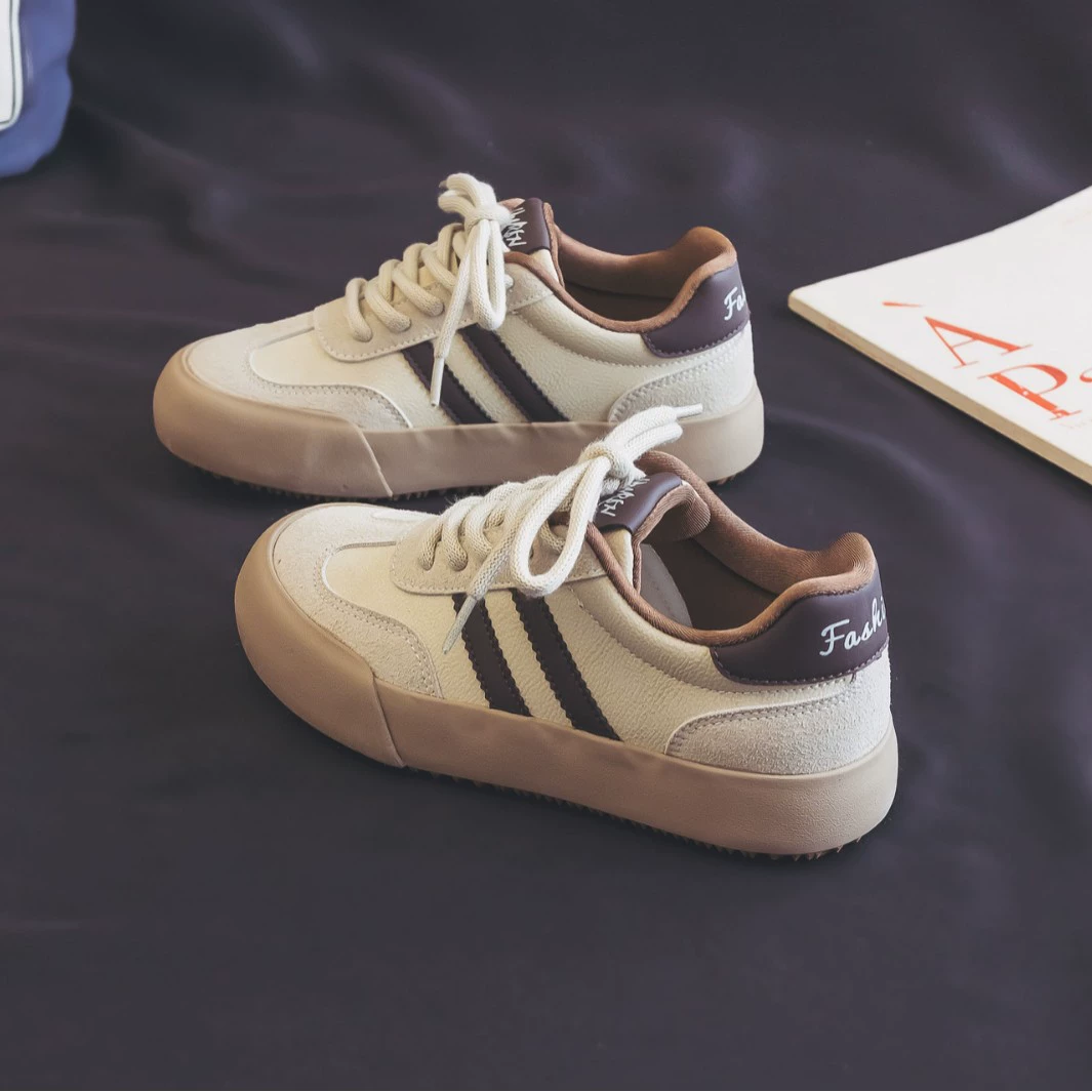 H1381 Millard Тренировка Обувь Женская Осень 2024 Новый Низкоуровневый Толстый Бежевый Бежевый