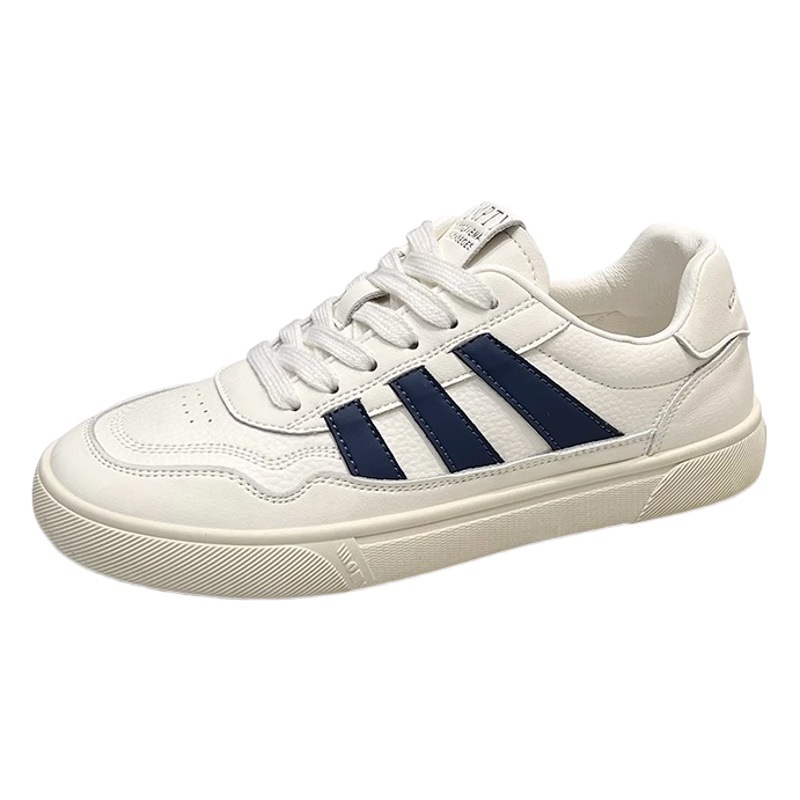 Zapatos blancos populares de cuero genuino para mujer, zapatos planos informales y versátiles para estudiantes, novedad de verano 2025, primavera