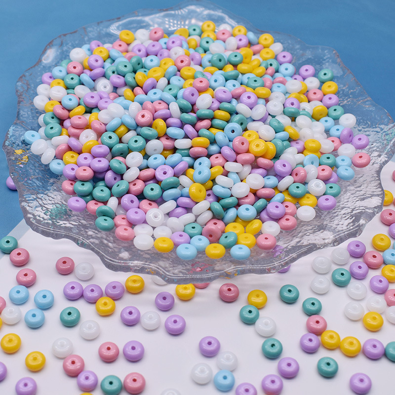 Cross-border hot 6*3mm mixed color abacus beads donut beaded diy bracelet necklace beaded jewelry accessories wholesale