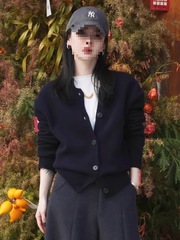感毛衣开衫外套春装女款年新款宽松慵懒风针织衫上衣