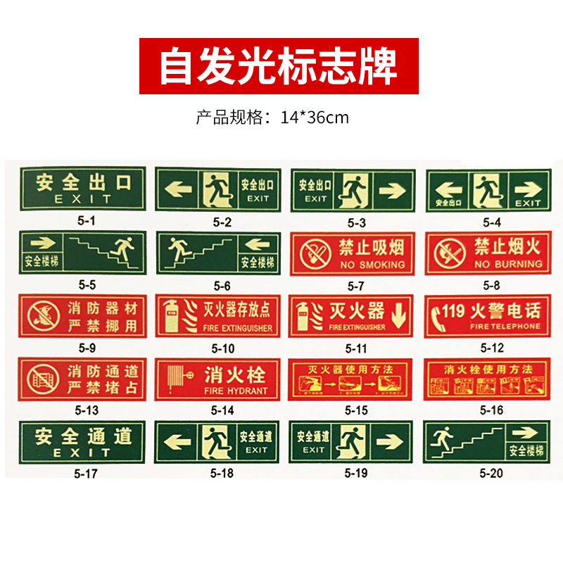 Safety Exit Wall Stickers Fire Inspection Necessary PVC Logo Stickers Carefully Slide Steps Emergency Logo