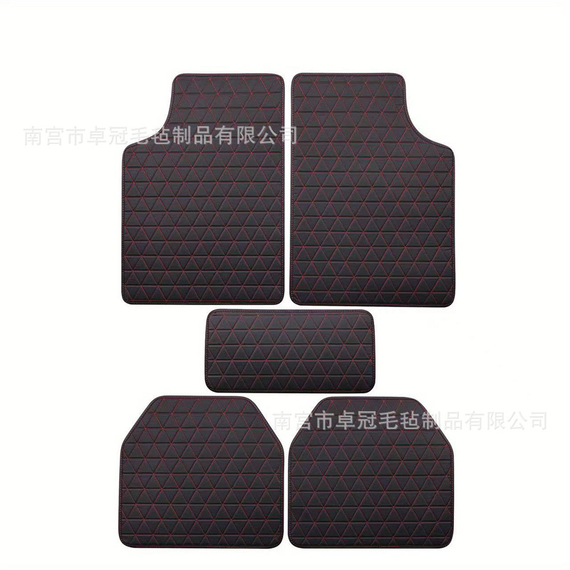 PVC Leather: Universal Universal Foot Pad - black-red-5pcs-set