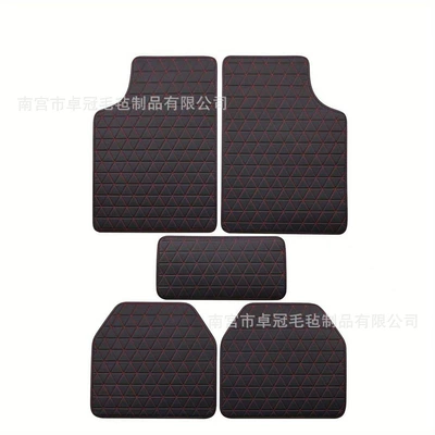 Floor Mats, Universal Pvc: Universal Foot Pad - black-and-red-5-piece-set