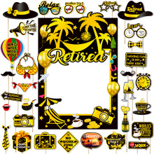 亚马逊退休派对装饰拍照道具Retirement退休聚会搞笑拍照面具装扮