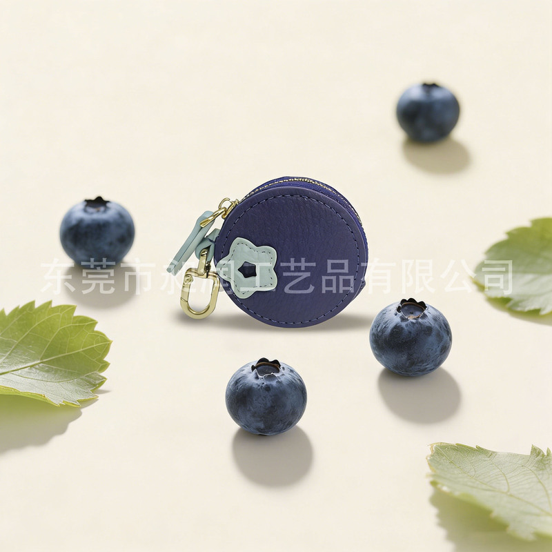 Leather Mini Fruit Wallet Accessory Blueberry Apple Strawberry Hanging Bag Coin Purse Keychain Pendant Portable