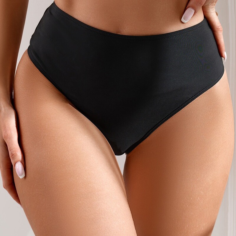 2024 New Swimwear Women's Bikini Swim Trunks Sexy Tight Slim Solid Color Triangle Beach Spa Swim Trunks
