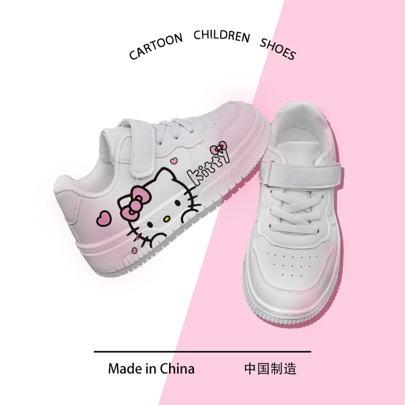 Hello Kitty, дизайн-тренд низкая обувь, универсальные карикатурные белые кроссовки, кроссовки